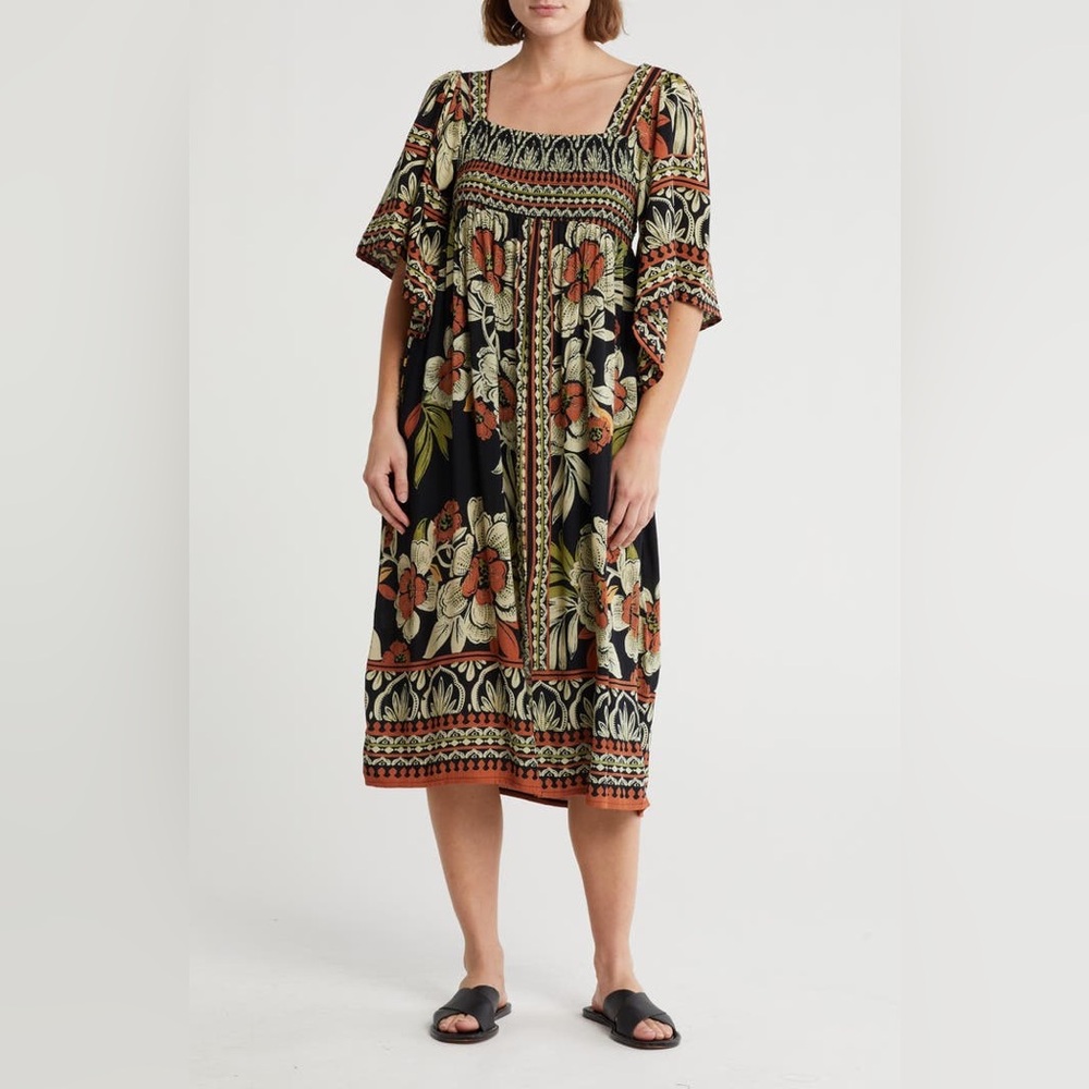 Floral Smocked Midi